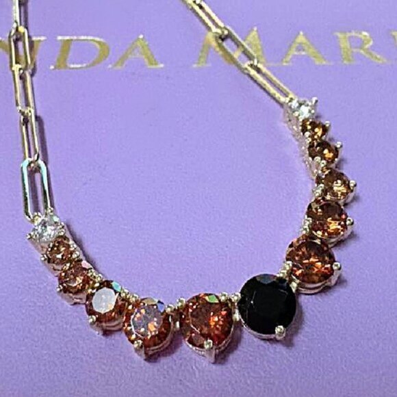 Melinda Maria Chocolate Not Your Basic Graduated Ombre Samantha Tennis Necklace - Picture 4 of 4